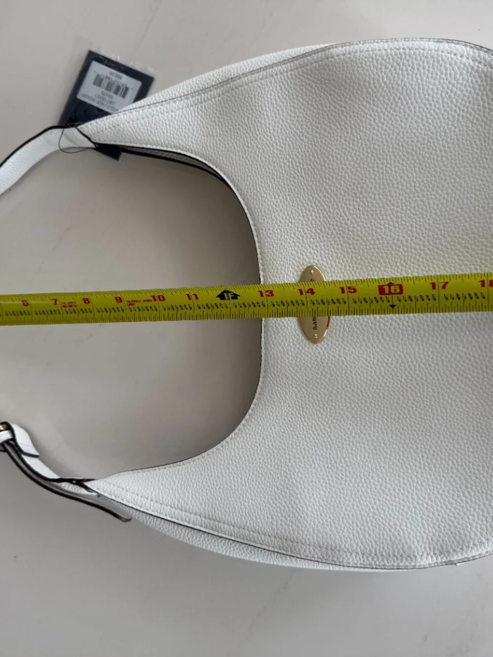 NWT Nanette Lepore White Pebbled Vegan Leather Half Moon Bag